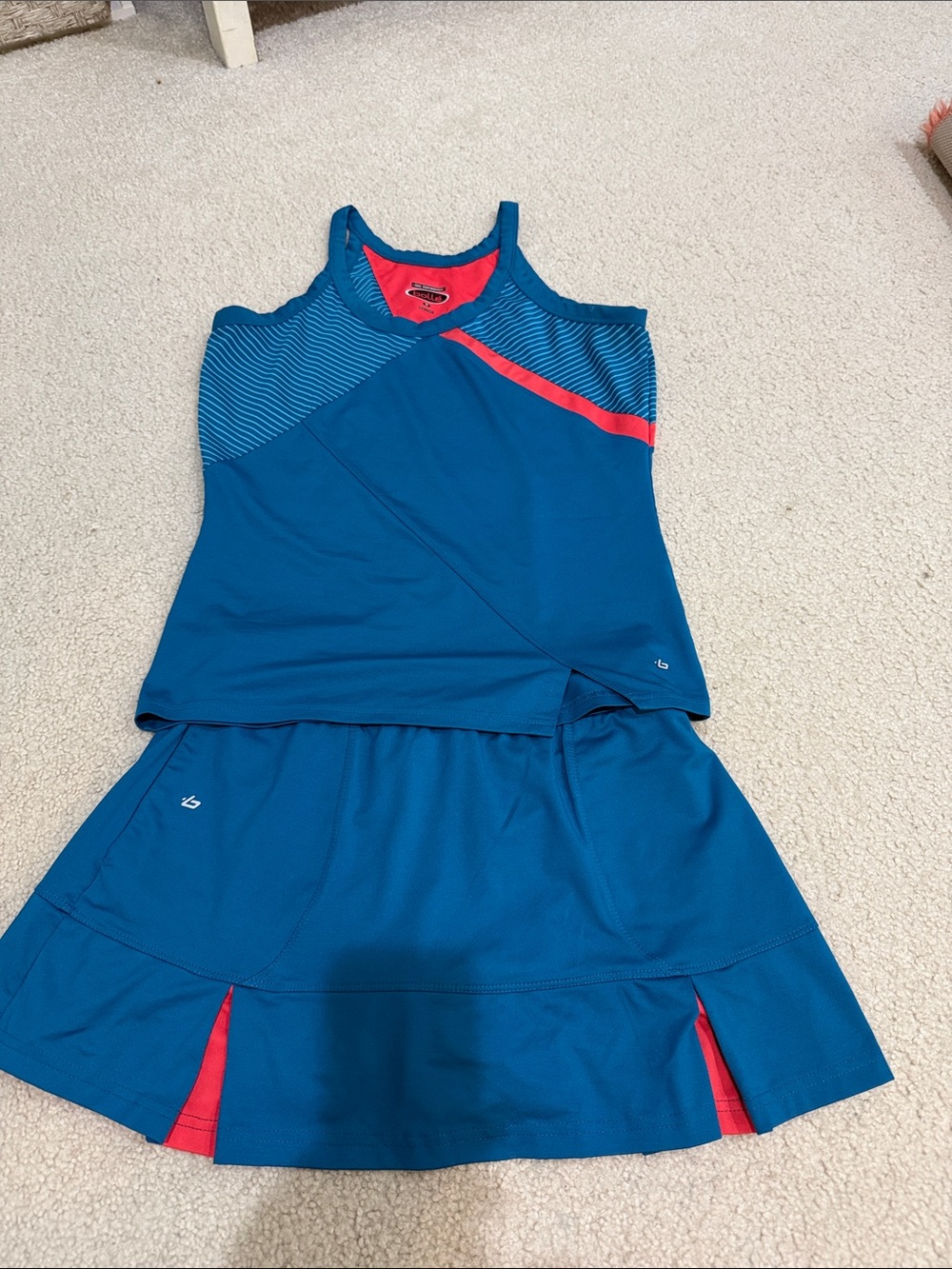 bolle Teal Blue Tank and Skort Set with Pink Accents
